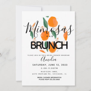 Convites Chá de panela Desenhado Mimosa Brunch