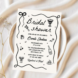 Convites Chá de panela Desenho Da Mão Whimsical