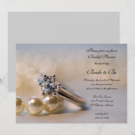 Convites Chá de panela Diamond Ring and Pearls