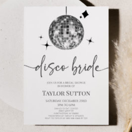 Convites Chá de panela Disco Ball de Disco Silver