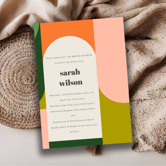 Convites Chá de panela do Abstrato de trava retrógrada colo (Criador carregado)