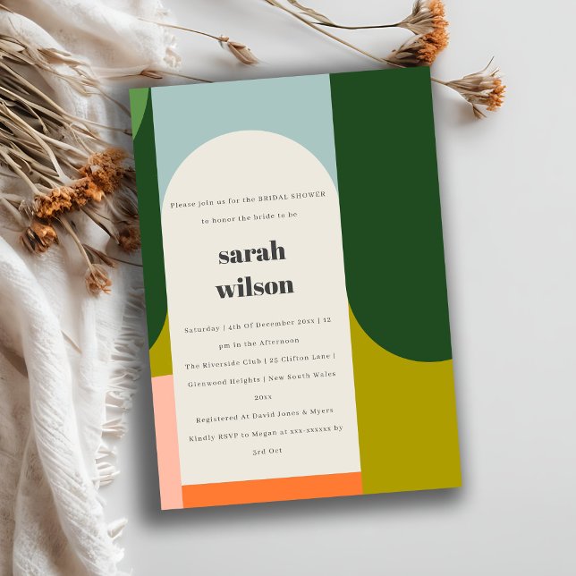 Convites Chá de panela do Abstrato de trava retrógrada colo (Criador carregado)