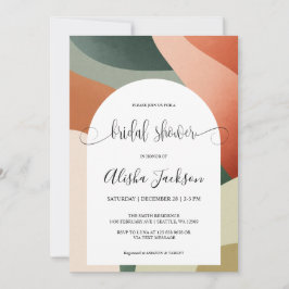 Convites Chá de panela do Arch Moderno Terracotta & Sage