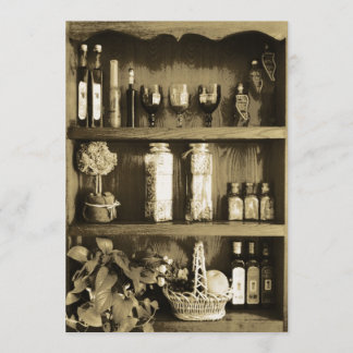 Convites Chá de panela do armário da cozinha de Brown