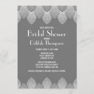 Convites Chá de panela do art deco dos anos 20 do vintage