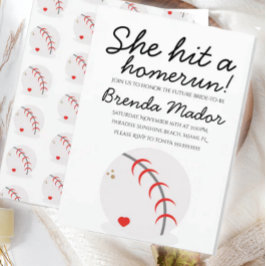 Convites Chá de panela do Baseball Homerun Sports Lover