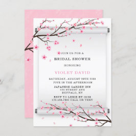 Convites Chá de panela do Blossom de Cereja de Rolamento Ja