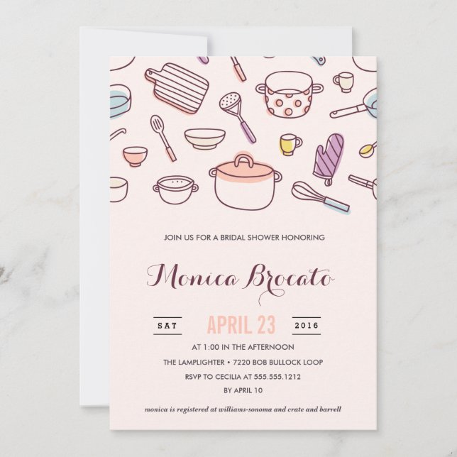 Convites Chá de panela do CHÁ da COZINHA (Frente)