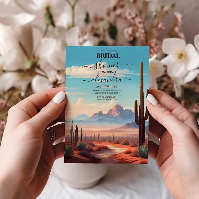 Convites Chá de Panela do Deserto de Cactos do México Ocide (Criador carregado)