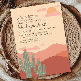 Convites Chá de panela do Deserto do Sudoeste Elegante
