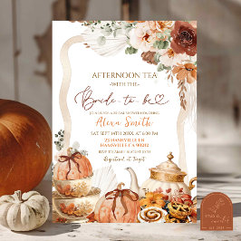 Convites Chá de panela do Fall Boho Coquette Pumpkin Tea Pa