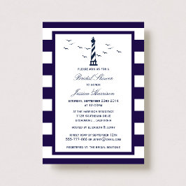 Convites Chá de panela do farol com faixa de Marinho náutic