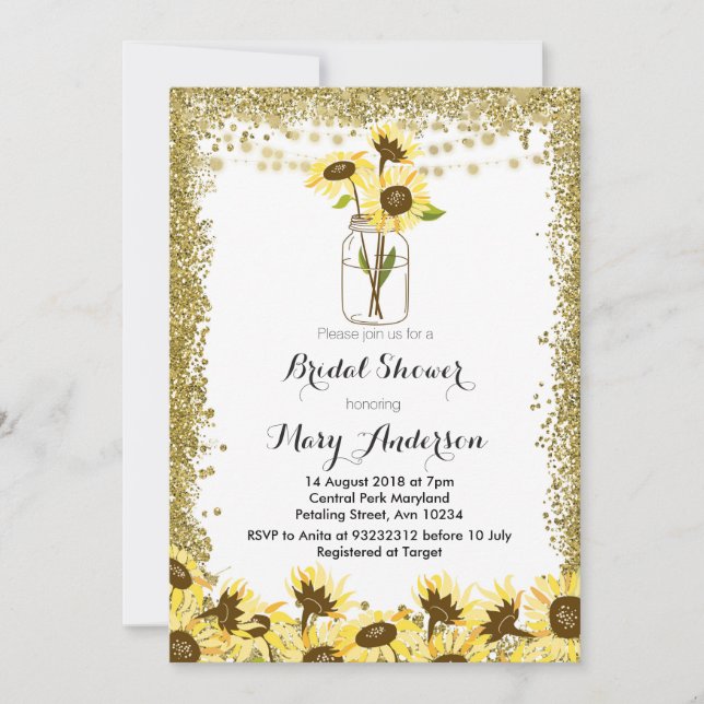 Convites Chá de panela do frasco de pedreiro do verão (Frente)