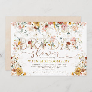 Convites Chá de panela do Jardim de Flores Selvagens de Pri