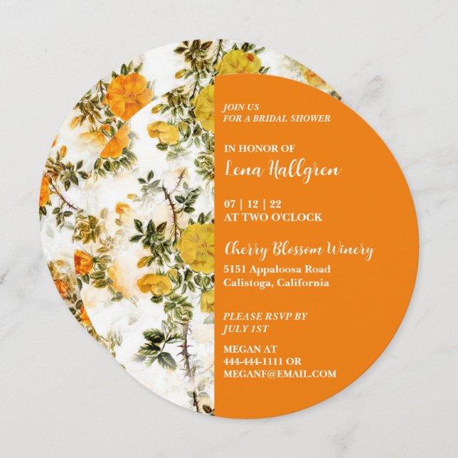 Convites Chá de panela do Jardim Vermelho Amarelo (Frente/Verso)