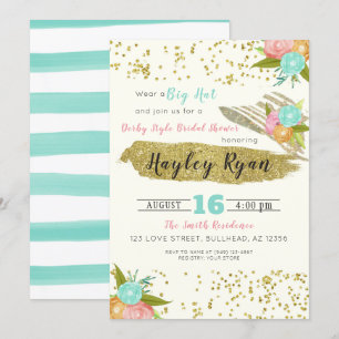 Convites Chá de panela do Kentucky Derby Style