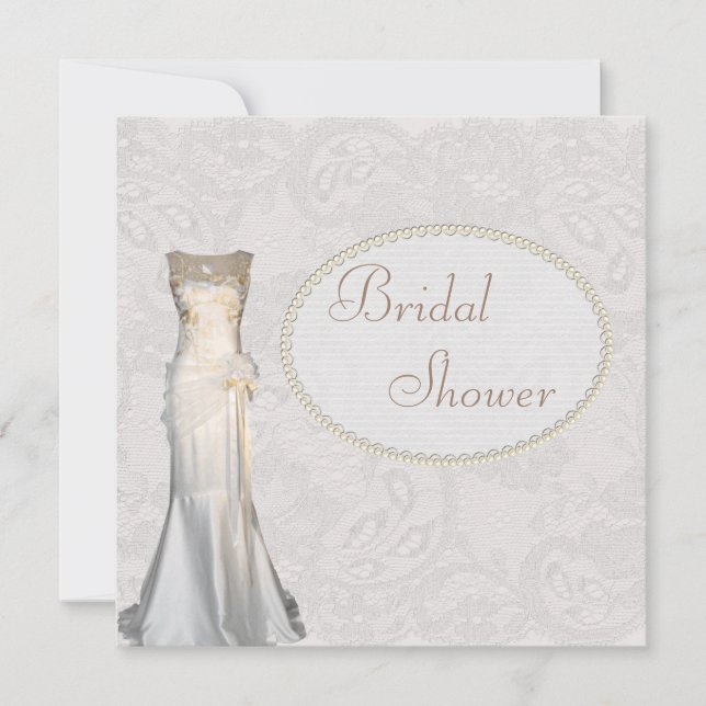 Convites Chá de panela do laço de Paisley do vestido de (Frente)