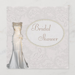 Convites Chá de panela do laço de Paisley do vestido de