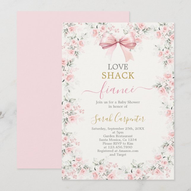 Convites Chá de panela do Love Shack Fiancé (Frente/Verso)