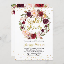 Convites chá de panela do marsala de Borgonha