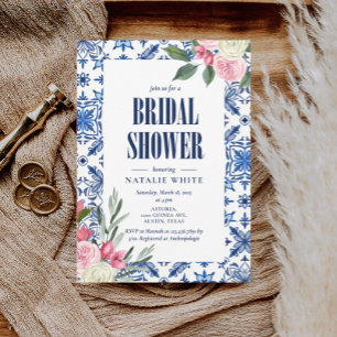 Convites Chá de panela do Mediterrâneo italiano Bougainvill