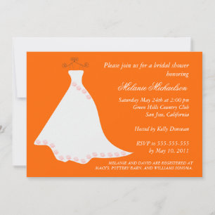 Convites Chá de panela do Palhaço de Casamento Laranja