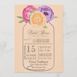 Convites Chá de panela do quadro do frasco de pedreiro