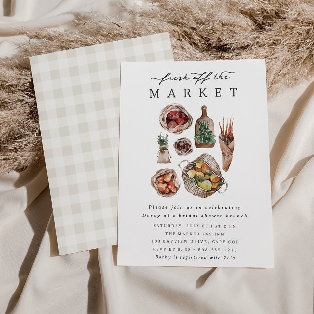 Convites Chá de panela do Tema do Mercado dos Agricultores (Criador carregado)