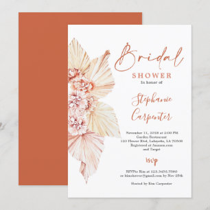 Convites Chá de panela do Terracotta Orange Burnt Boho