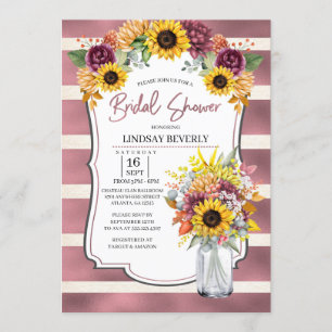 Convites Chá de panela do vaso do girassol do outono