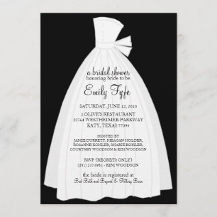 Convites Chá de panela do vestido de casamento {ébano}