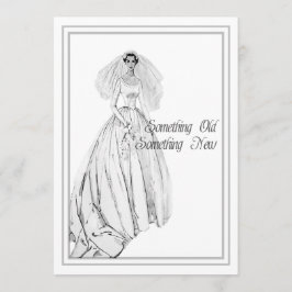 Convites Chá de panela do vestido de casamento vintage algo