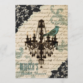 Convites chá de panela do vintage do candelabro de Paris
