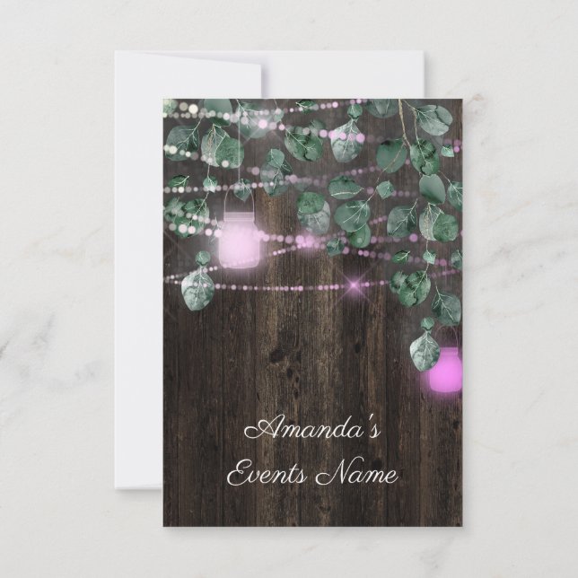 Convites Chá de panela doce 16th Pinky Jars Light (Verso)