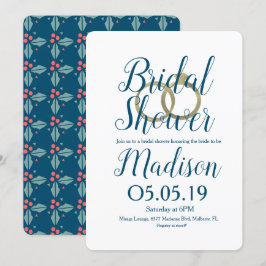 Convites Chá de panela dos Anéis de Folha de Natal Holly Be