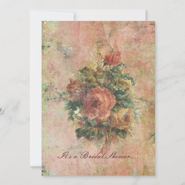 Convites Chá de panela dos rosas da couve (Frente)