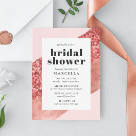 Convites Chá de panela Dourado, Blush e Sequência