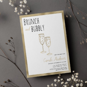Convites Chá de panela Dourado Branco Preto Brunt E Borrach