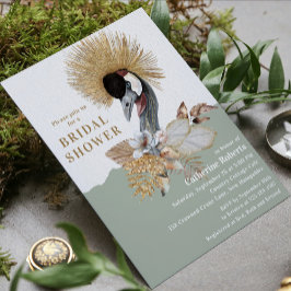 Convites Chá de panela Dourado de Lâmina Floral de Aquarela