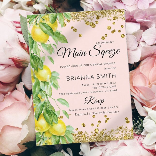 Convites Chá de panela Dourado de Léon Elegante (Criador carregado)