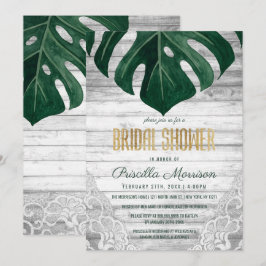 Convites Chá de panela Dourado de madeira de folha de queij