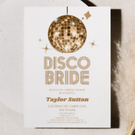 Convites Chá de panela Dourado Disco Ball Disco Brilho