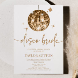 Convites Chá de panela Dourado Disco Ball Disco Brilho