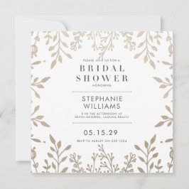 Convites Chá de panela Dourado Elegante Quadrado