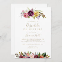 Chá de panela Dourado Feather Boho Floral Espanhol