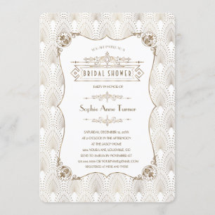 Convites Chá de panela Dourado Fleur-de-lis Excelente Gats