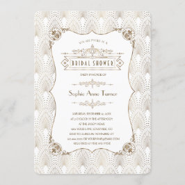 Convites Chá de panela Dourado Fleur-de-lis Excelente Gatsb