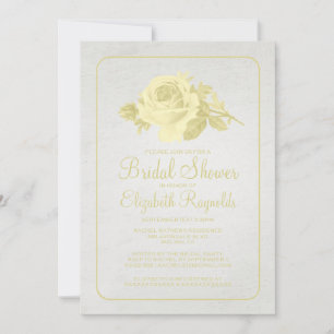 Convites Chá de panela Dourado Russo/Flor