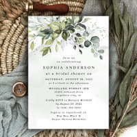 Chá de panela Dusty Blue Eucalyptus Greenery Boho