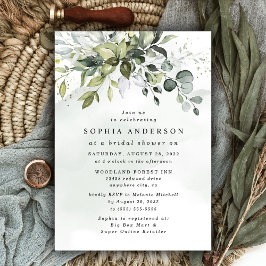 Convites Chá de panela Dusty Blue Eucalyptus Greenery Boho